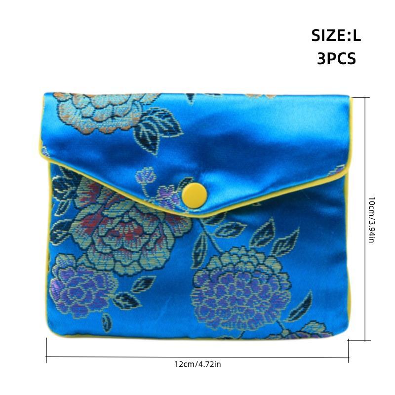 Multicolor Chinese Silk Chinese Silk Jewelry Bags Organizer 10cm