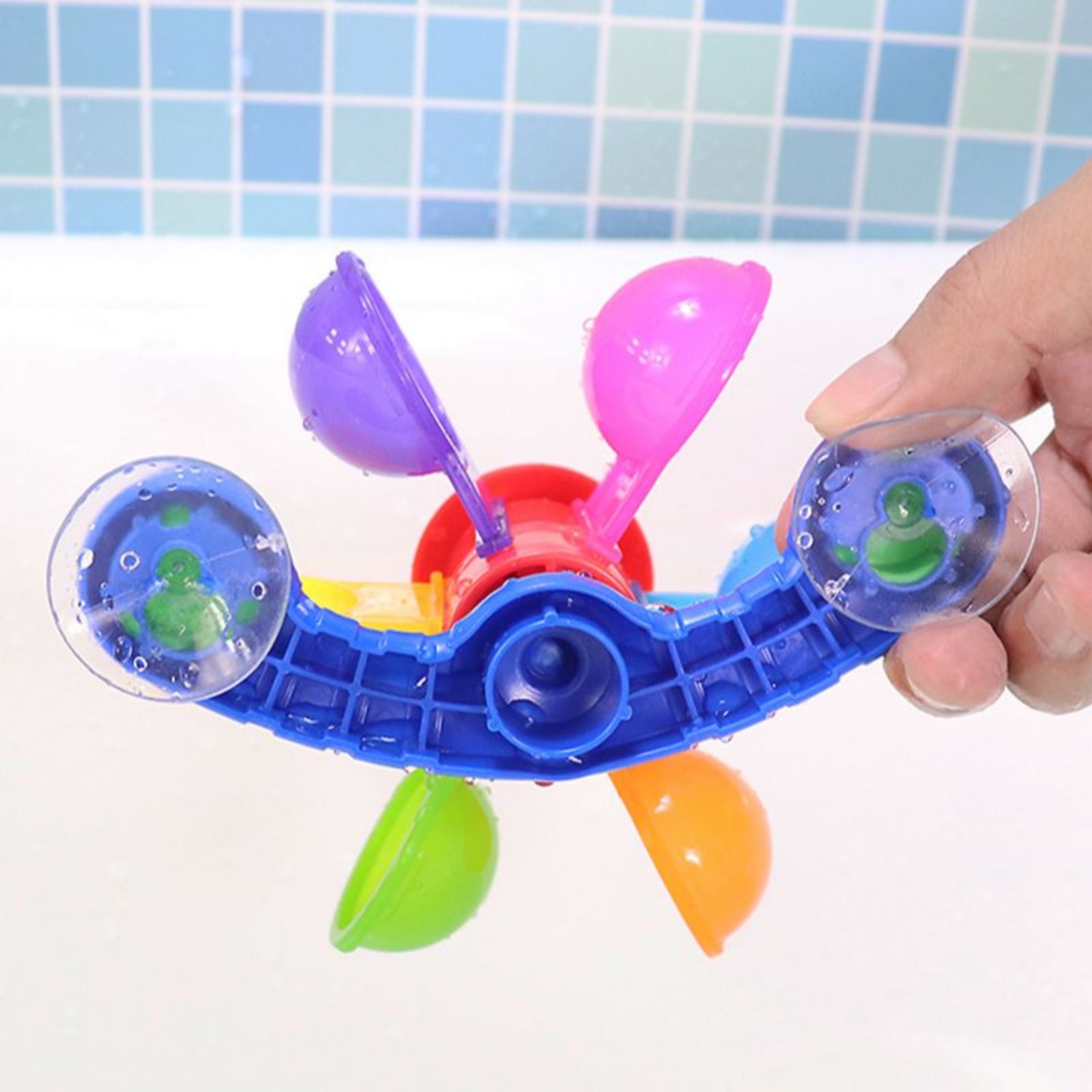 Fun Frog Baby Bath Toy Shower Spray Water Bathtub Spin Wall Toy For Toddler  Kids