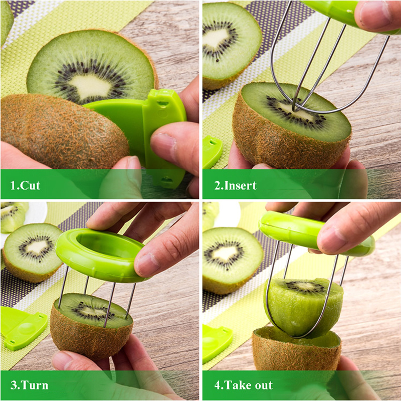 1pc Mini Fruit Kiwi Cutter Peeler Slicer Kitchen Gadgets Tools