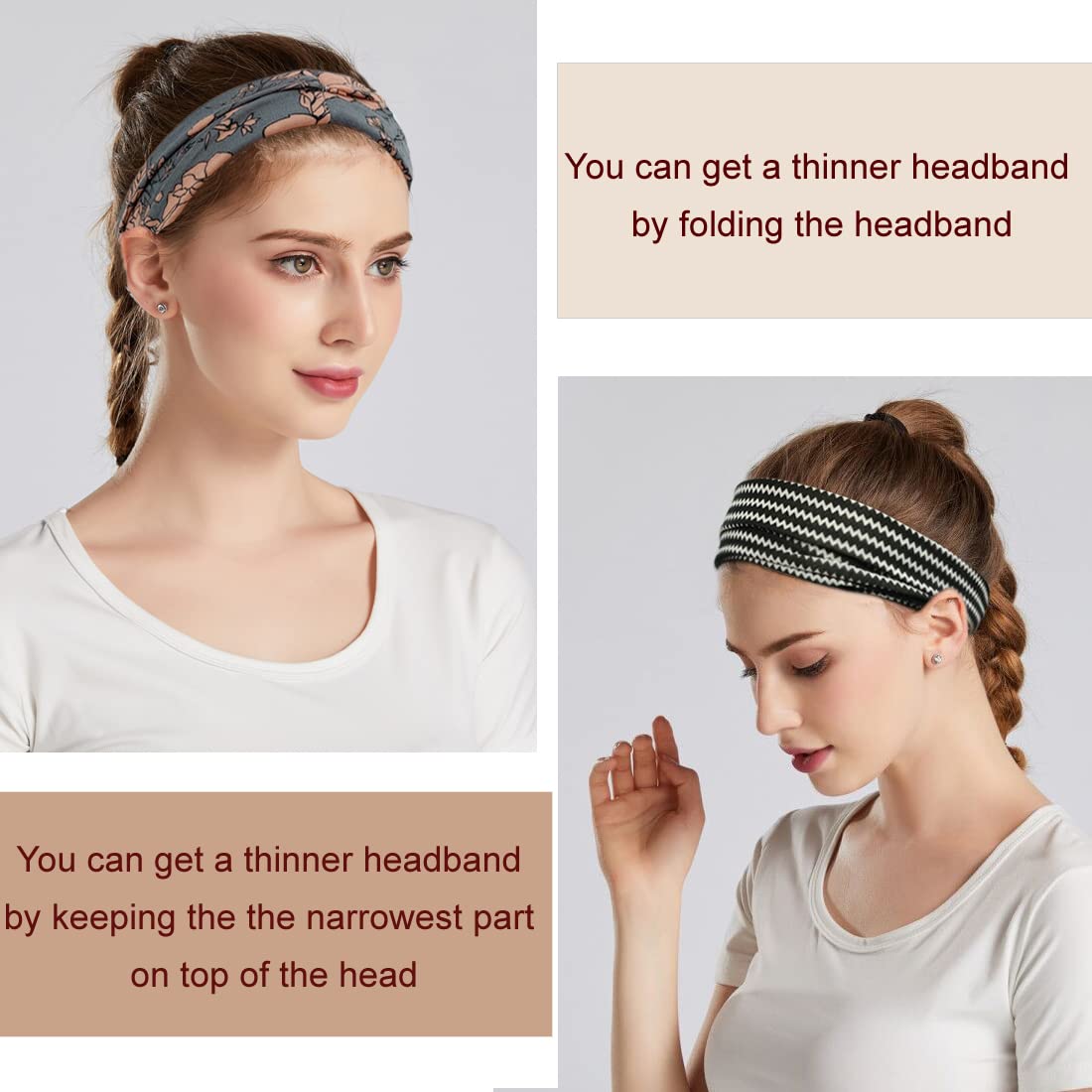 Women Yoga Wide Headband Ladies Sports Elastic Fold Hair Band