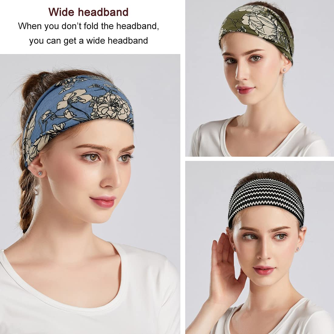 Boho Headbands Women Wide Elastic Headbands Yoga Workout - Temu