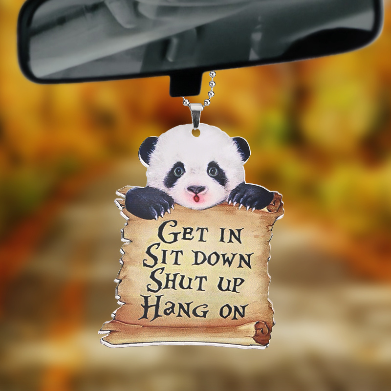 Acrylic Cute Panda Fashion Pendant Car Interior Pendant - Temu