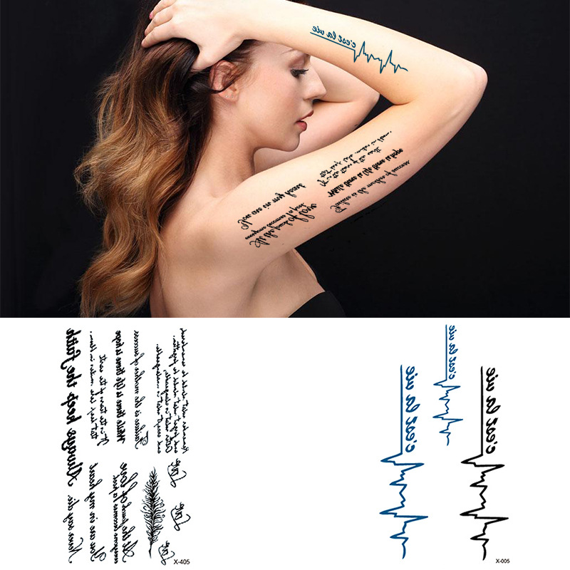 Familia Quote Temporary Tattoo Black Letter Art Fake Tattoo Chest Hand Arm  Back