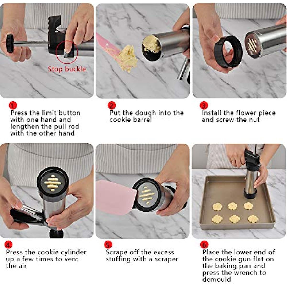 Cookie Press Gun Kit Manual Cookie Maker With 13 Cookie Mold - Temu