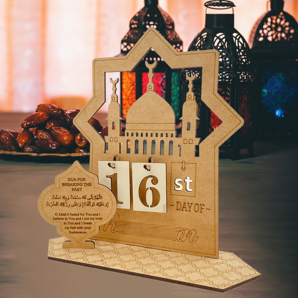 Ramadan Advent Calendar Wooden Countdown Calendars Decorations for Home, 30  Days Til Eid, Ramadan Gift for Kids, Ramadan and Eid Decor 
