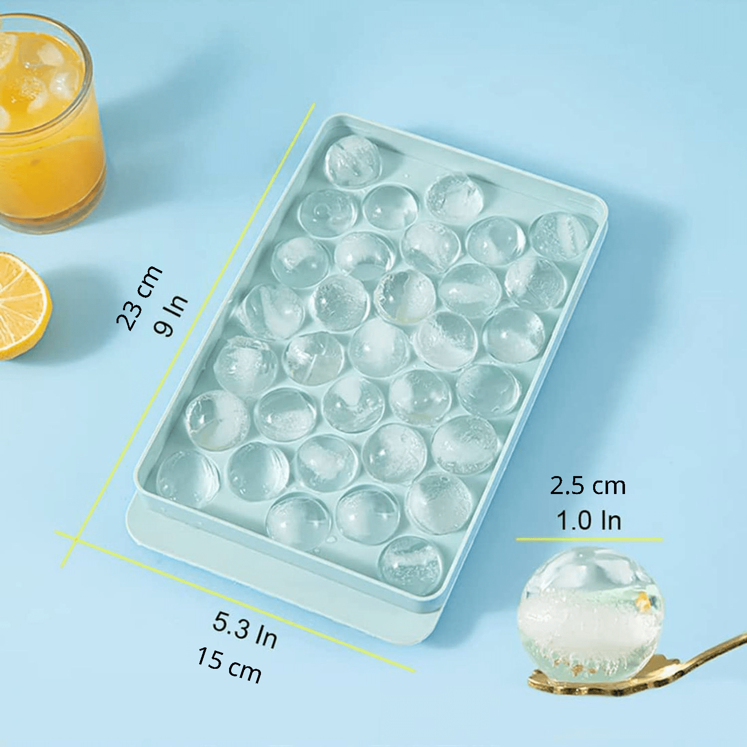 Cocktail Cubes - Extra Large Silicone Ice Cube Tray - 2.5 Inches - Light  Blue (1 Tray)