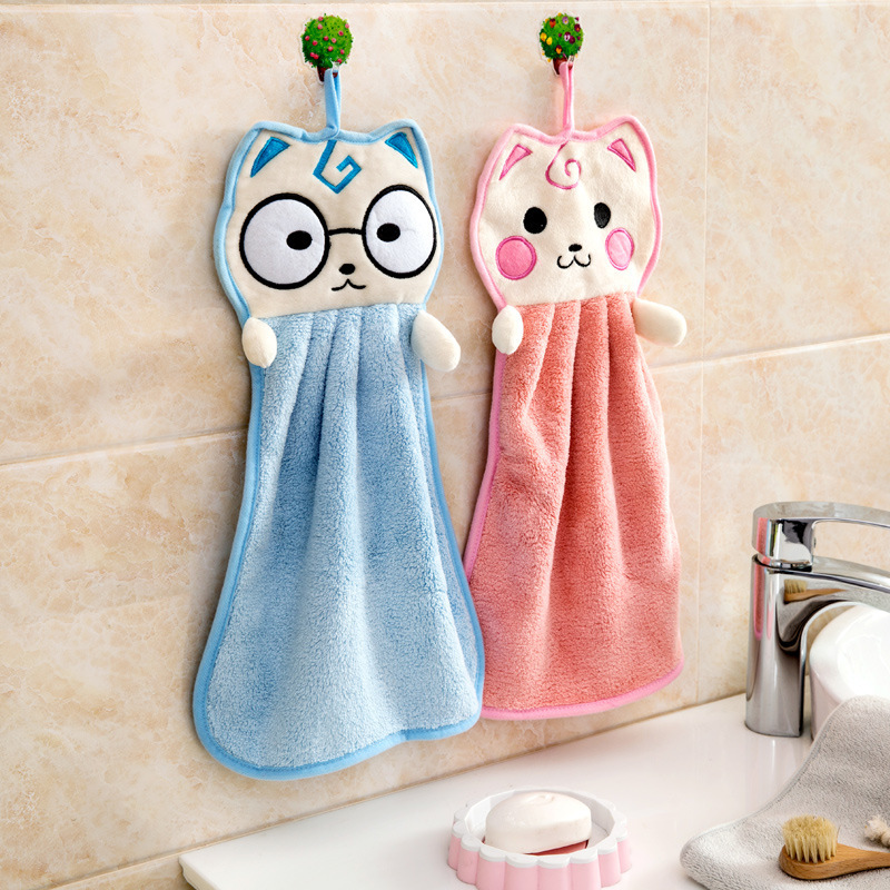 1Pcs Soft Absorbent Towels Kitchen Bathroom Hanging Wipe