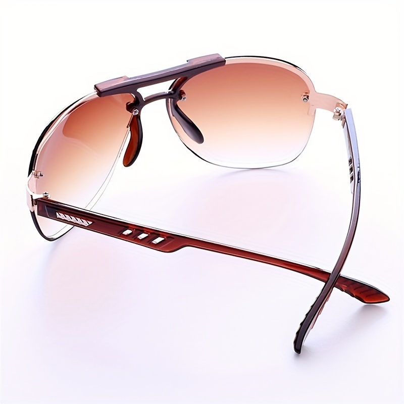 Trendy Cool Rimless Metal Frame Polarized Sunglasses For Men Women