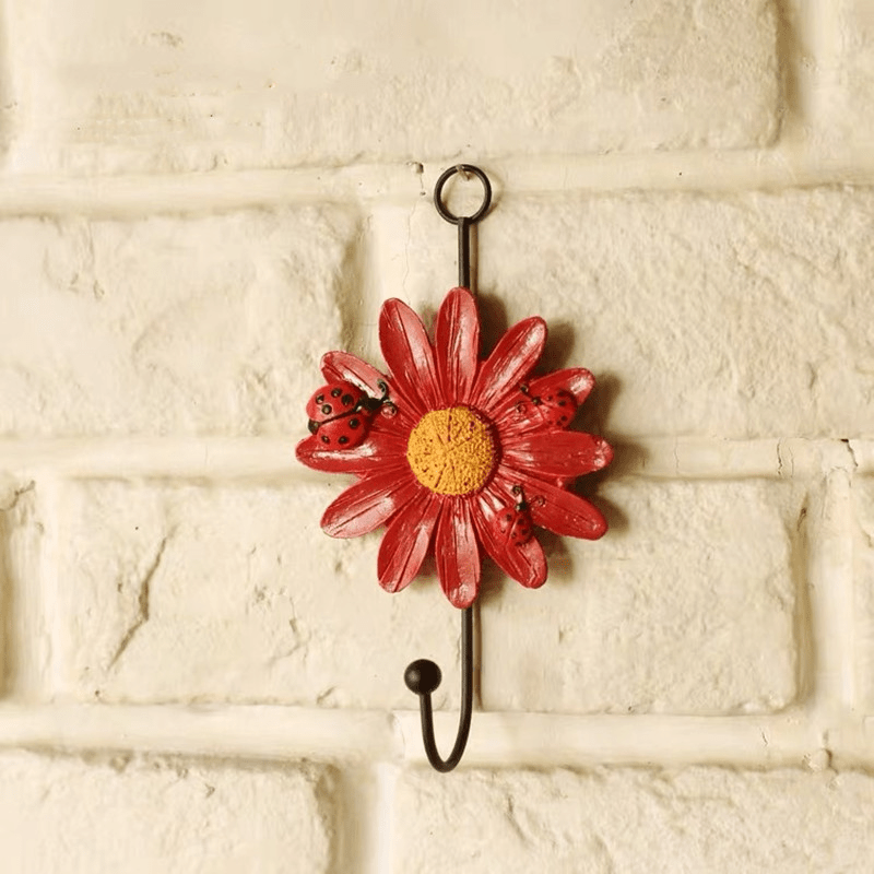 Creative Resin Flower Shape Wall Hangers for Key Hat Towel Wall Hooks Home  Decoration