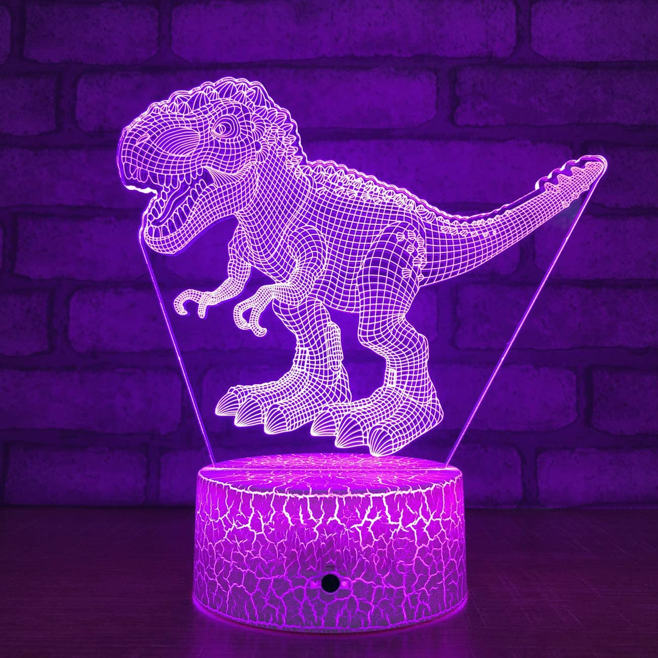恐竜 3D ナイトライト リモート スマートタッチ付き 7 色 + 16 色変更 