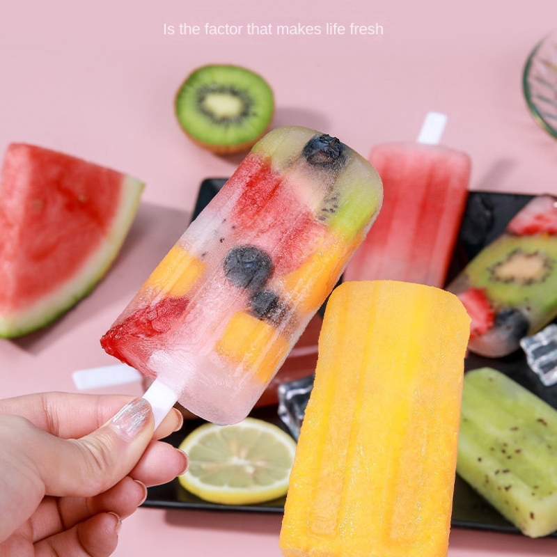 Ice Cream Molds 4 Popsicle Molds Set Popsicle Ice Tray DIY Ice Cream  Reusable with Stick