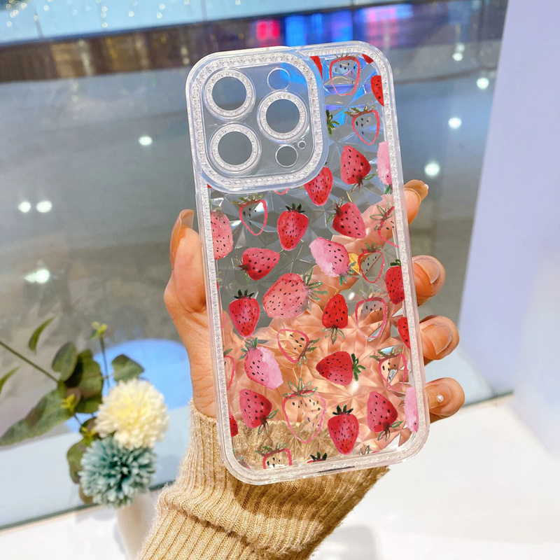 Funda de teléfono con diseño de flores rosas compatible con iPhone 13, 12,  11 Mini Pro Max XR, funda protectora de TPU transparente a prueba de