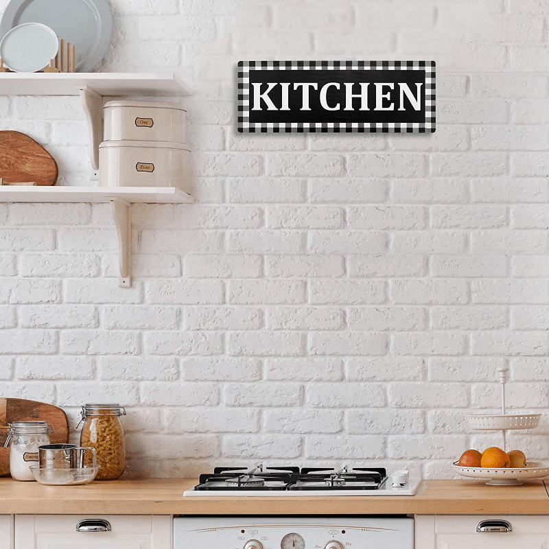 Farmhouse kitchen  Black white kitchen decor, White kitchen decor, Checkered  kitchen decor