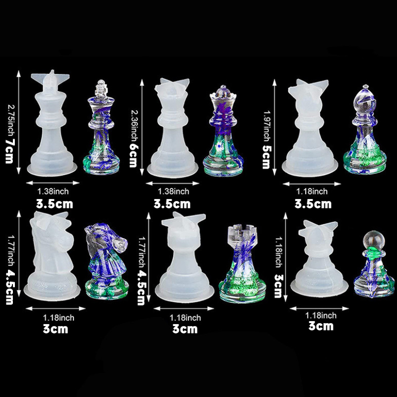 Diy Chess Piece Crystal Epoxy Resin Mold Queen King - Temu