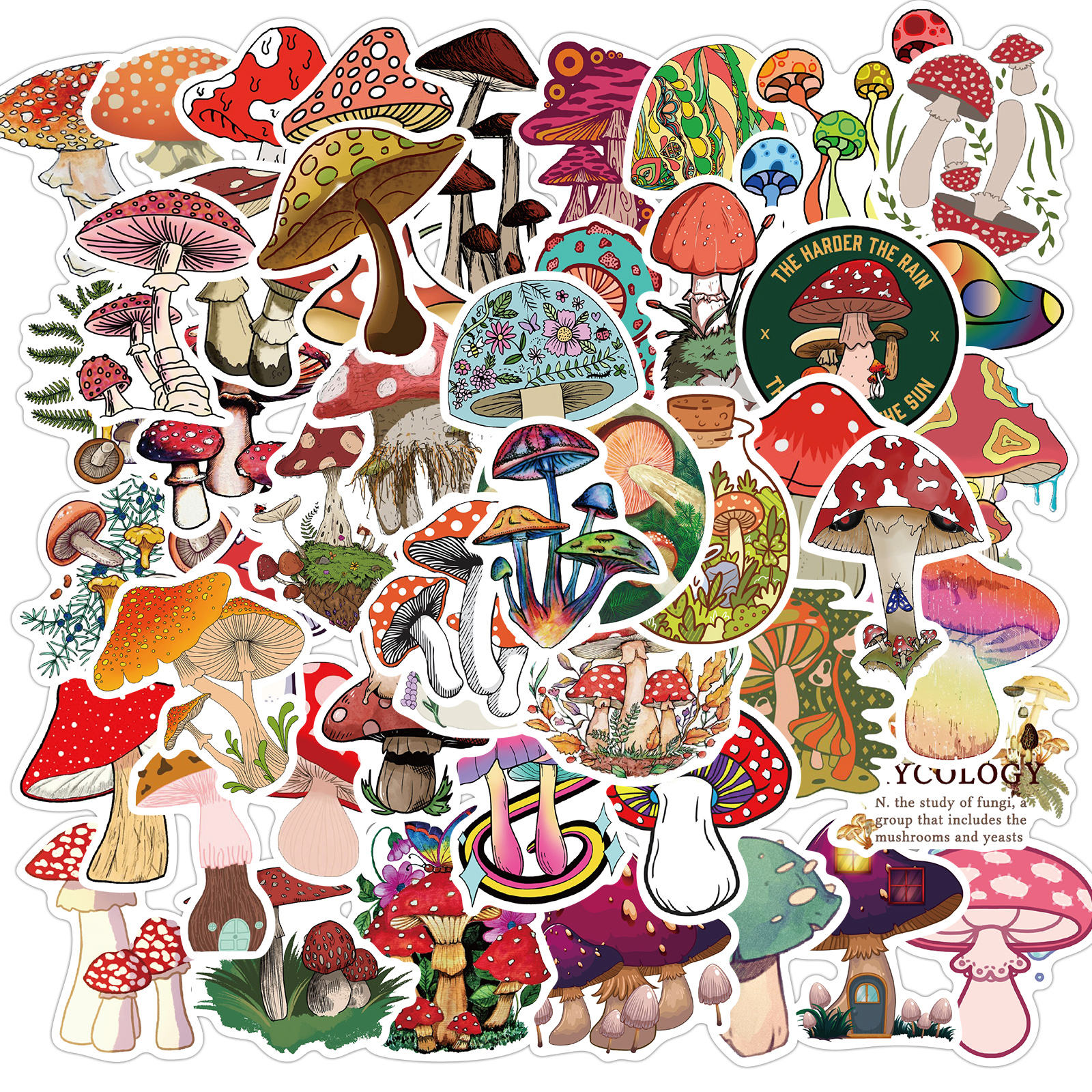 Fantasy Mushroom Sticker Funny Sticker For Polyethylene - Temu