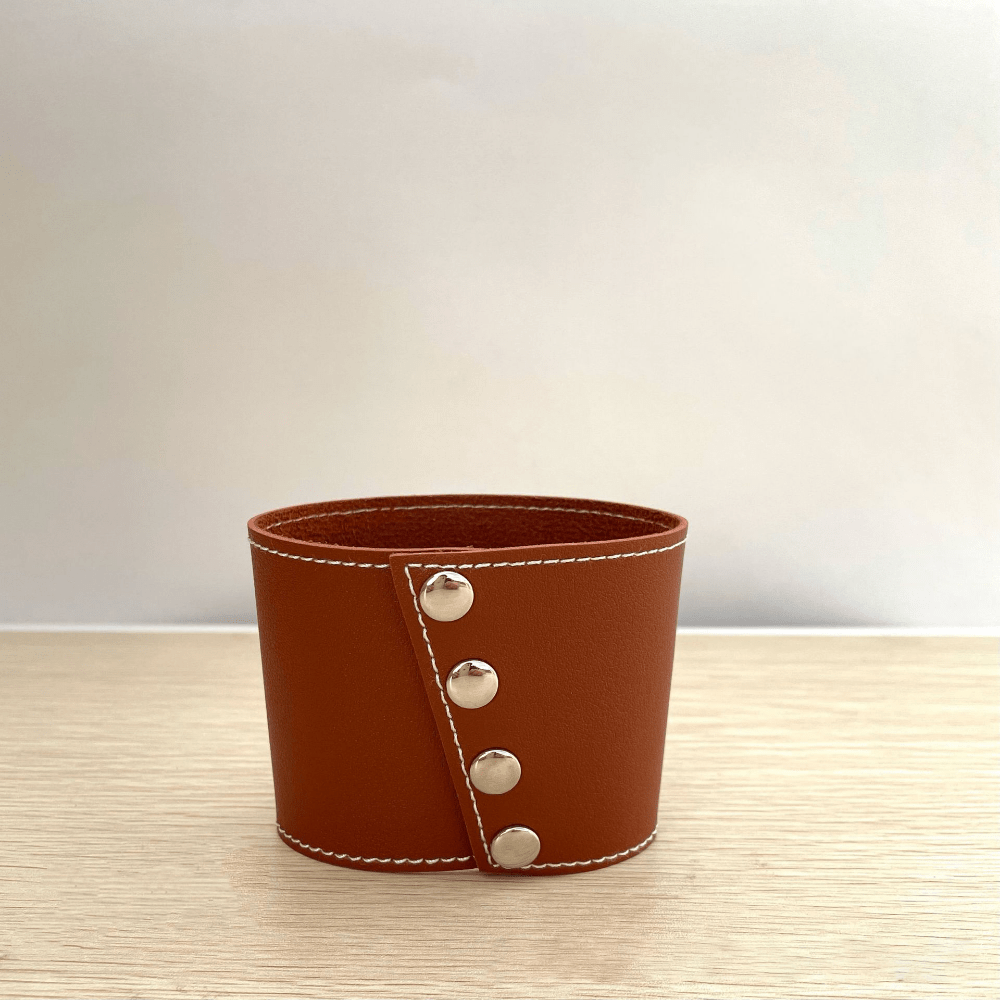 Pu Leather Portable Cup Cover, Insulated Cup Sleeve With Handle - Temu