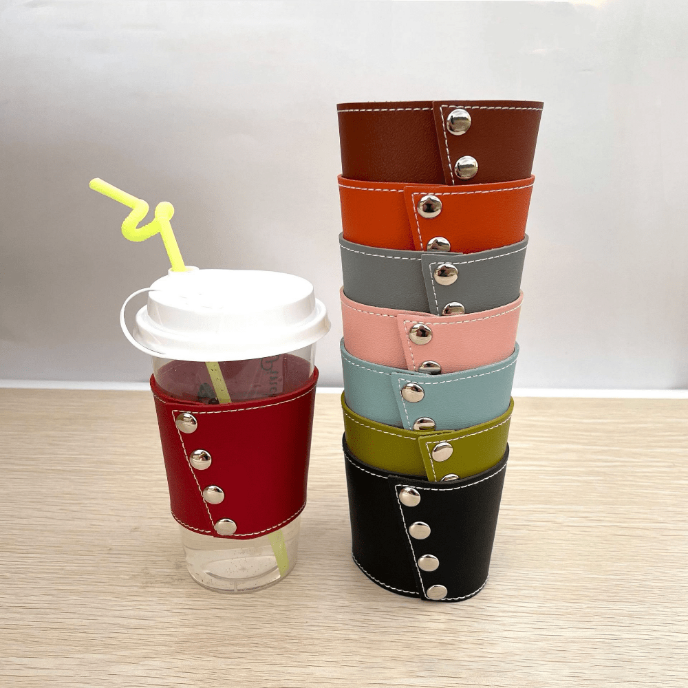 Silicone Cup Sleeve Reusable Non-slip Heat Insulation Colored Coffee Cup  Cover For Iced Hot Drink Water Bottle Cups Accessory