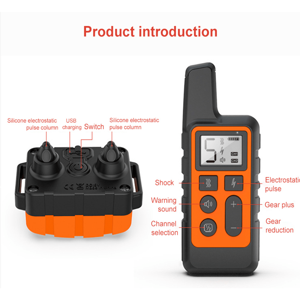 remote control dog training collar with electronic shock and anti bark device stop barking and improve behavior 2