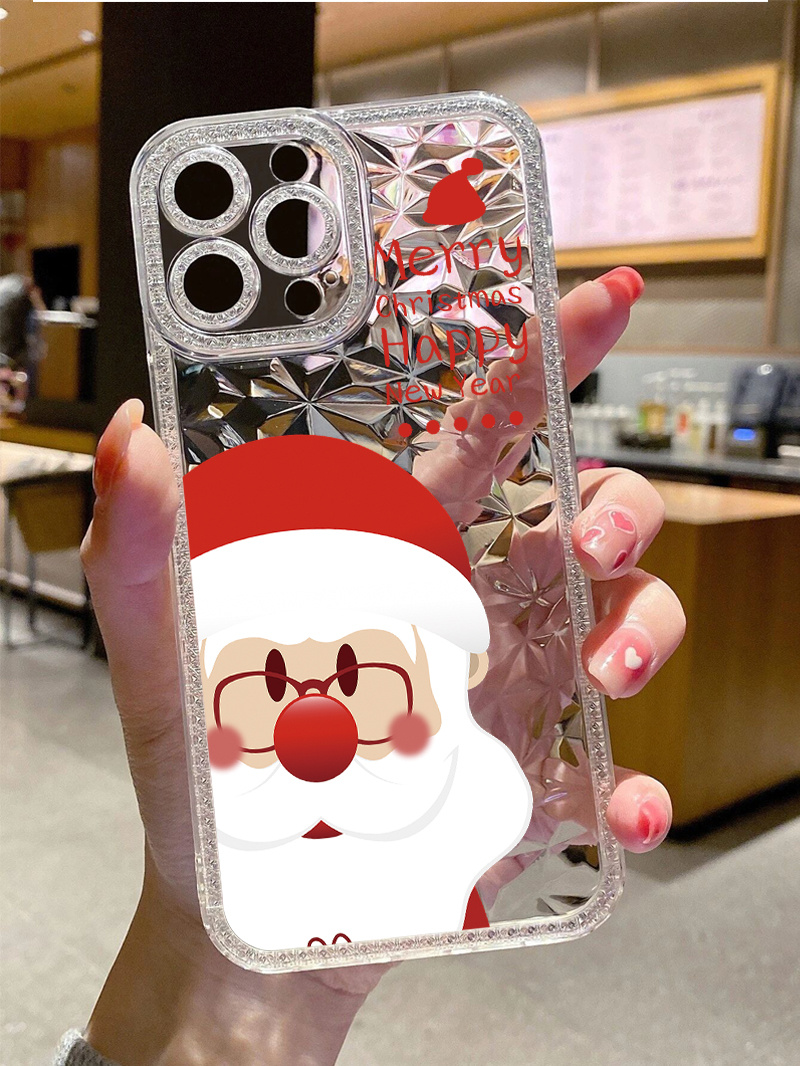 santa claus bling transparent silicon phone case Temu Philippines