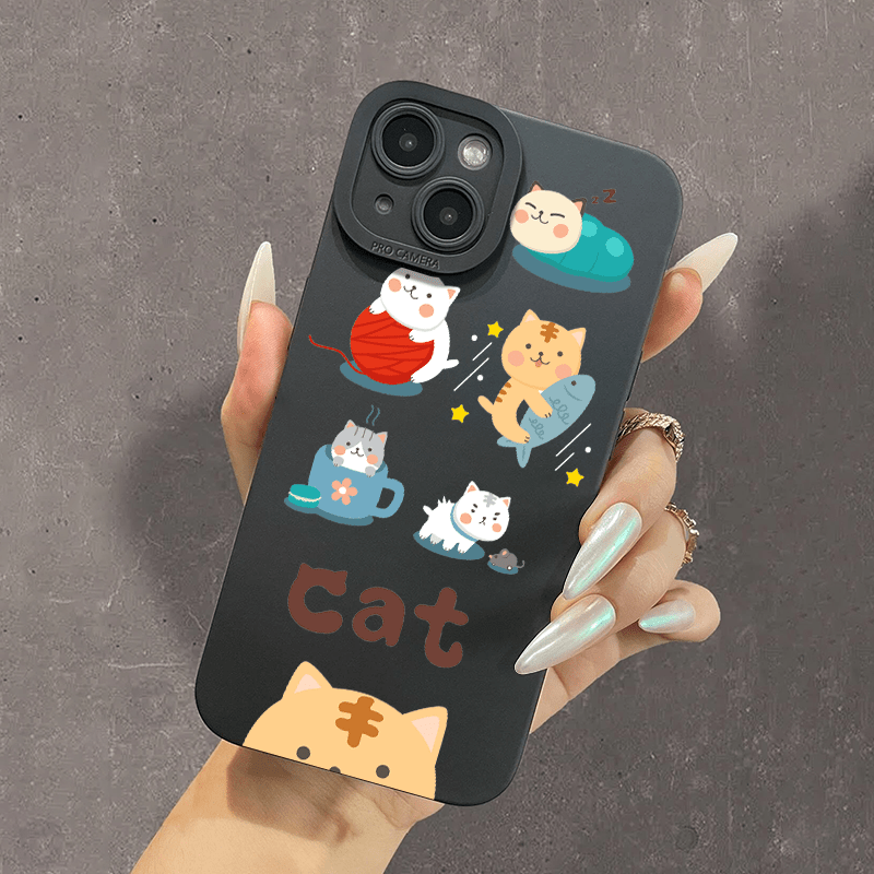 Cute Cat Printed Phone Case For * IPhone 14 13 12 11 XS XR X 7 8 Plus Pro  Max Mini