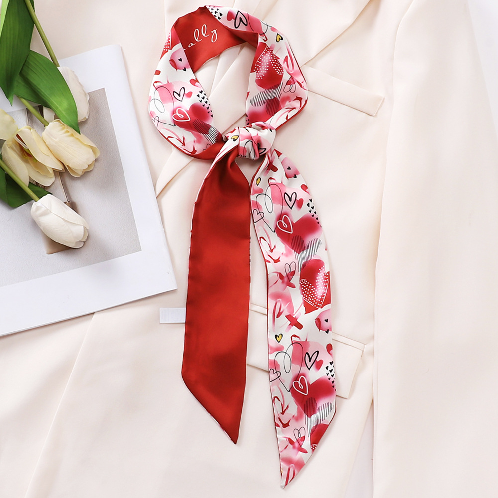 Floral Print Skinny Scarf 5 Colors Available : Elegant Long - Temu