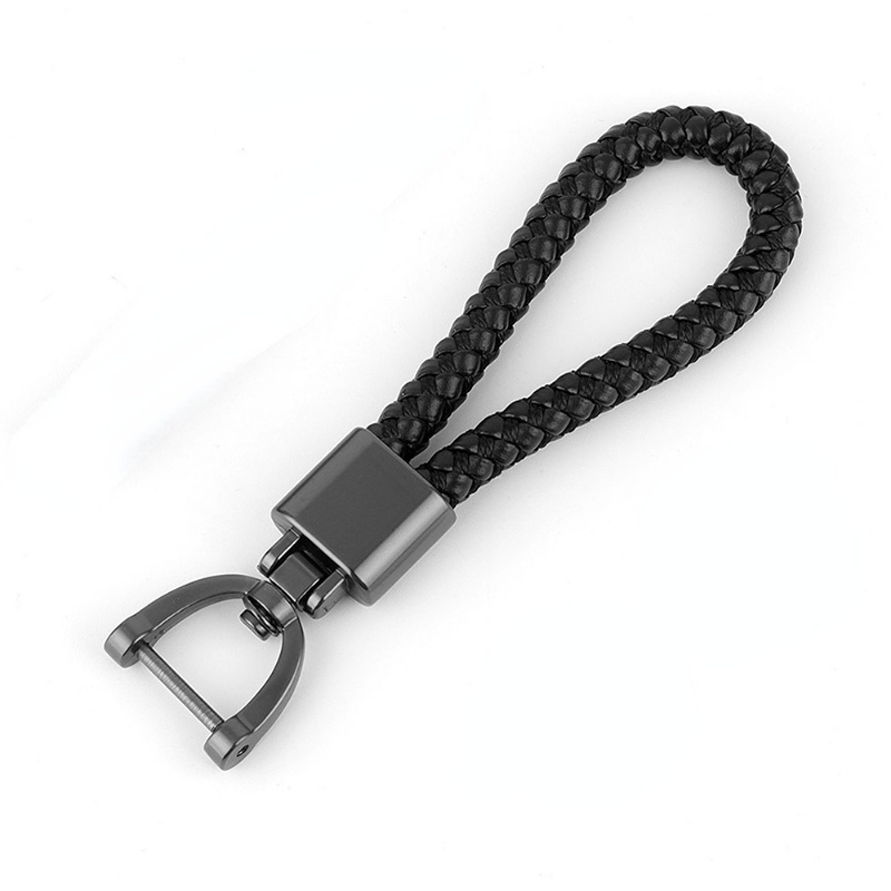 Leather Rope Keychain Hand Woven Horseshoe Buckle Key Ring - Temu