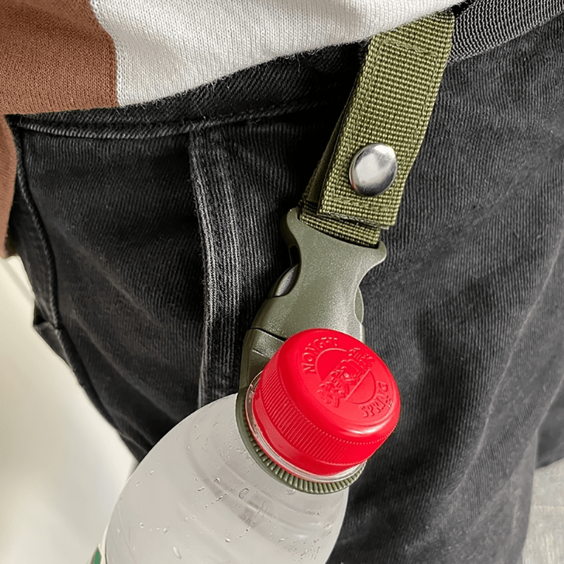 Tactical Nylon Kettle Water Bottle Buckle Backpack Belt Hanging Hook Buckle  Clip