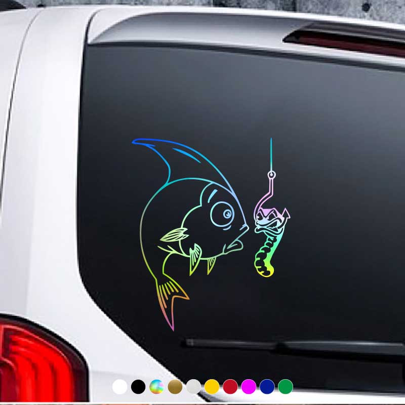 Mean Catfish Cartoon Car Decals & Window Stickers