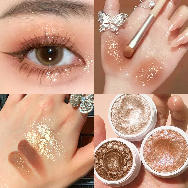 Earth Tone Monochromatic Eyeshadow Powder Glitter Pearly - Temu