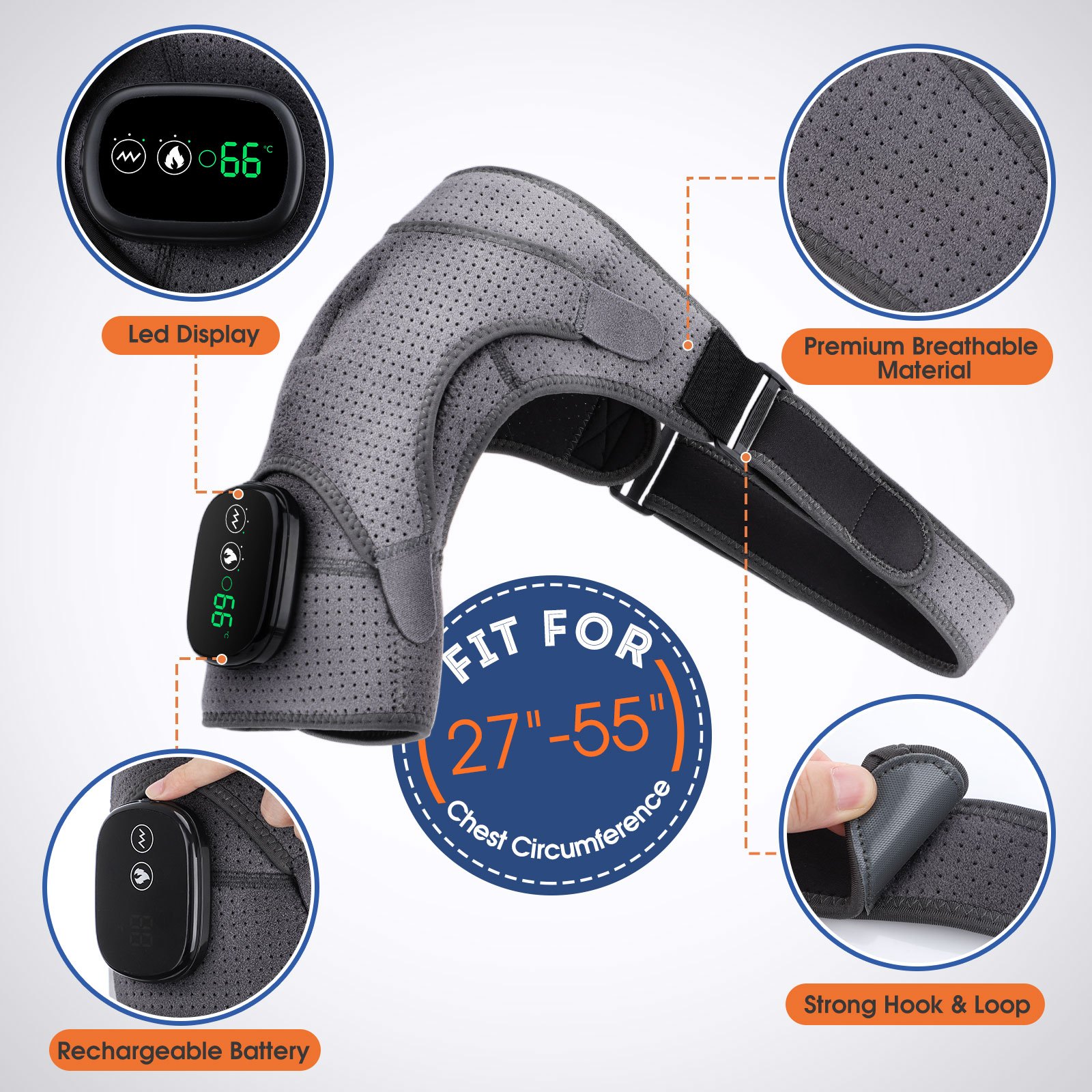 Relax With The Usb Heated Shoulder Heating Massager Brace - Temu