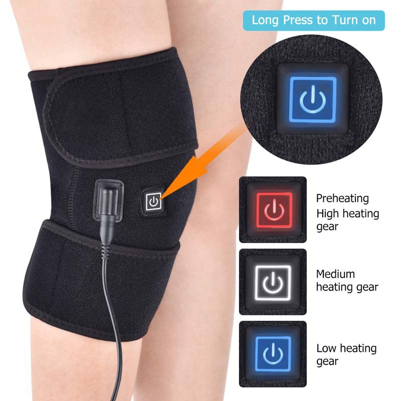 1pc Heated Knee Brace Wrap With Massage, Vibration Knee Massager With  Heating Pad For Knee, Leg Massager, Heated Knee Pad
