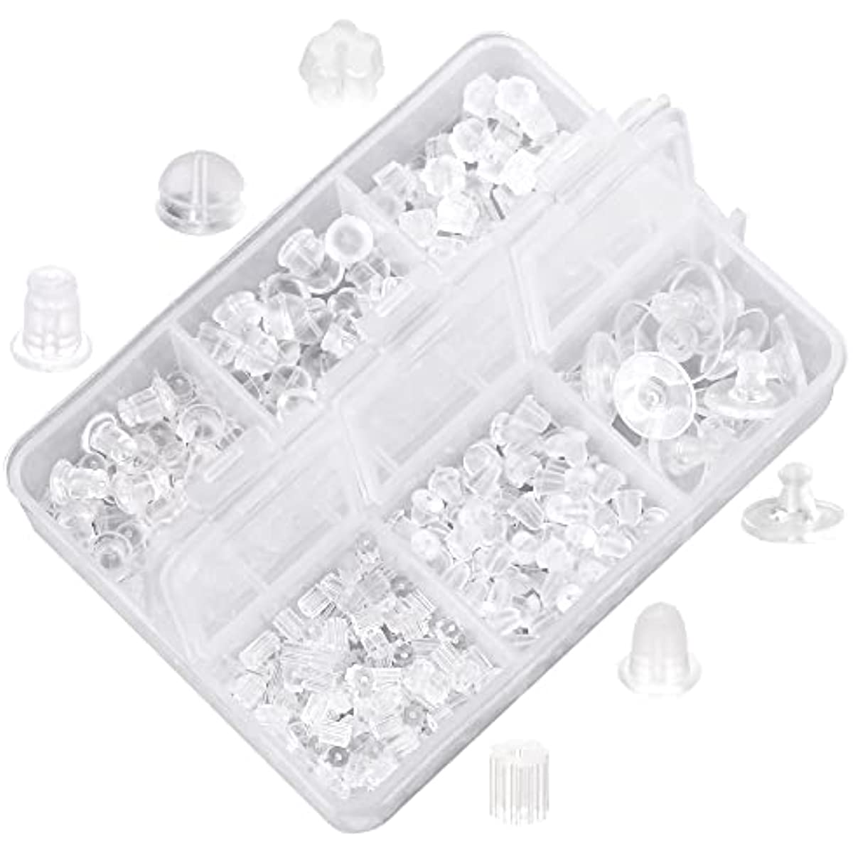 Earring Backs for Sensitive Ears, 200pcs Silicone Clear for Studs Earring  Hooks Hypo-allergenic Earring Stoppers Jewelry Accessories