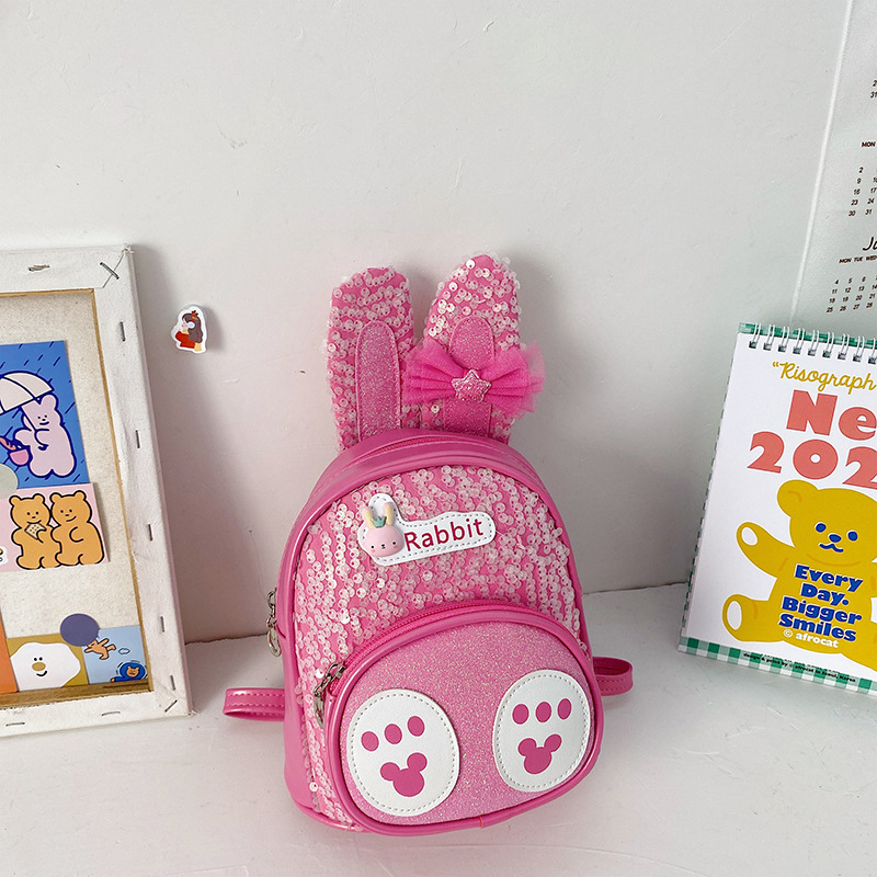 Rabbit Pattern Backpack With Long Ears Lightweight Small Travel Backpack