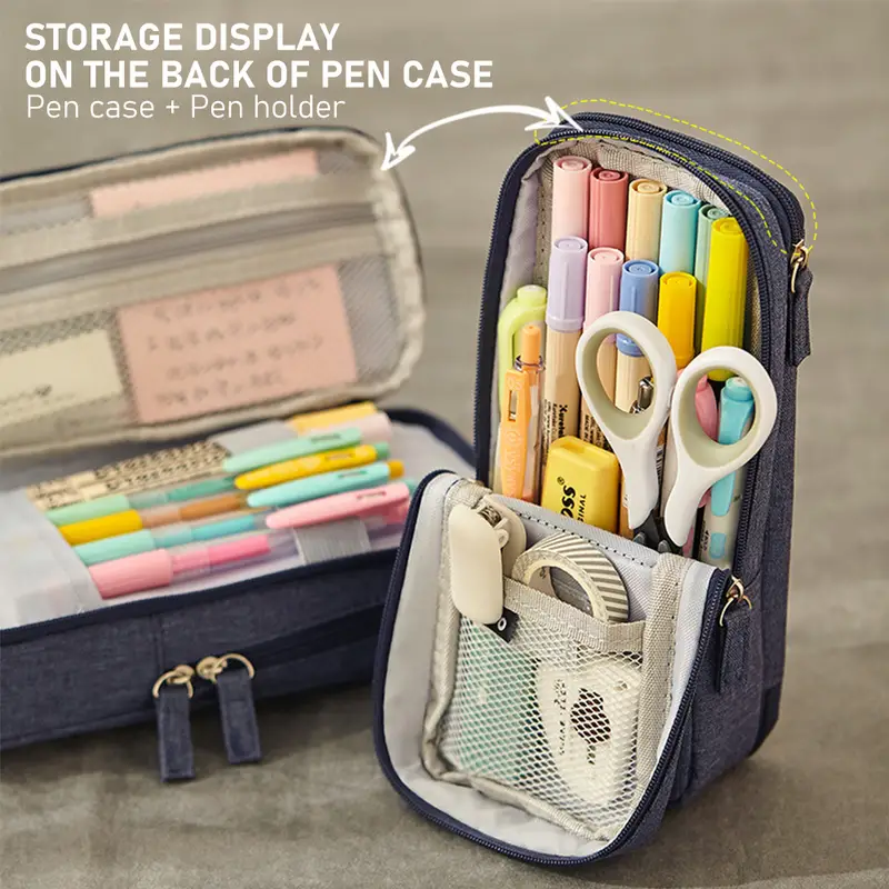 Large Pencil Case Pencil Pouch With Compartments Scalable - Temu