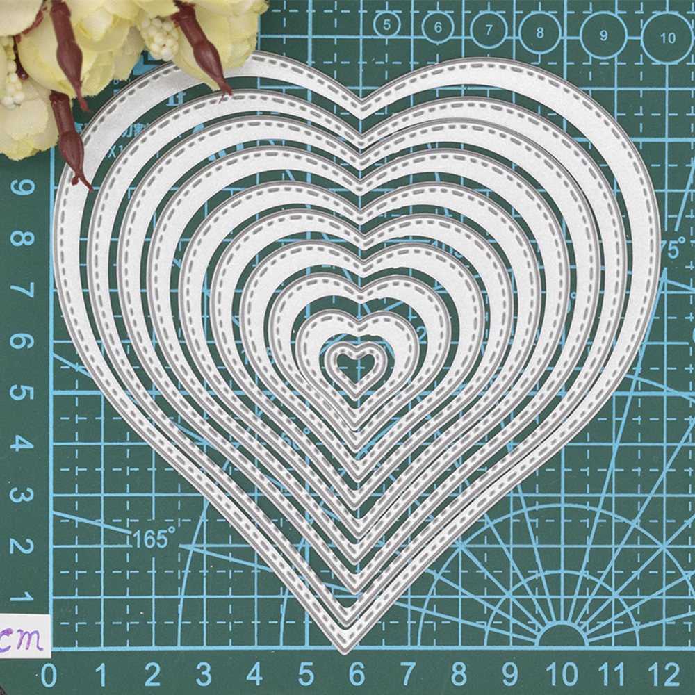 Three-Layer Hollow Lace Heart Shape Carbon Steel Cutting Dies DIY  Scrapbooking die cuts for Card Making on Clearance Prime