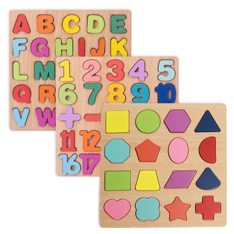 

Children's Wooden Puzzle Alphabet Cognitive Matching Teaching Aids Hand Grip Board Early Education Puzzle Building Blocks Puzzle For Baby,halloween/christmas Gift