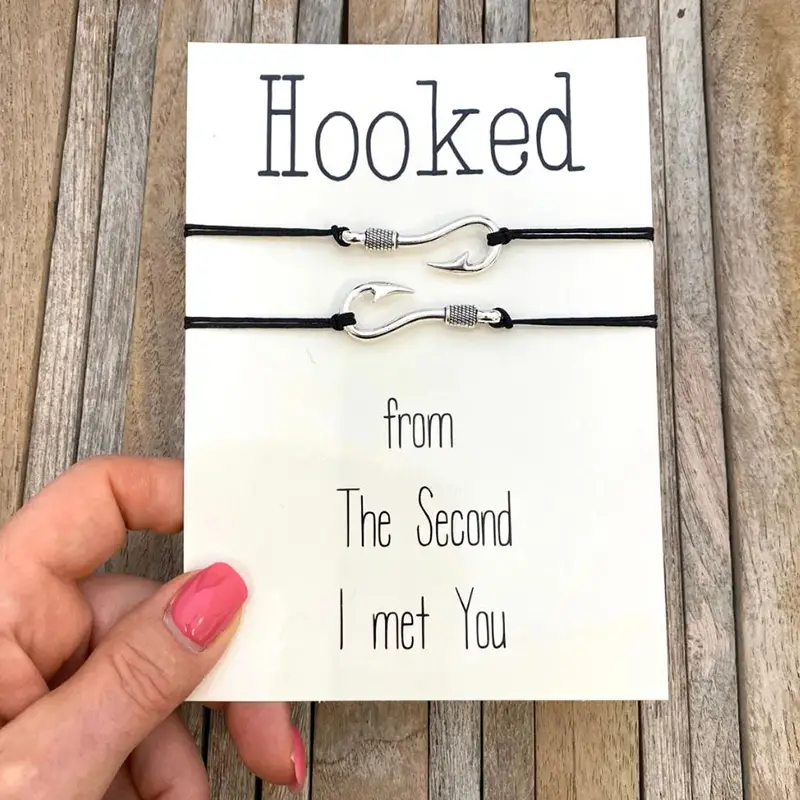 Hooked Bracelet Valentine's Day Gift Fish Hook Couples - Temu Canada