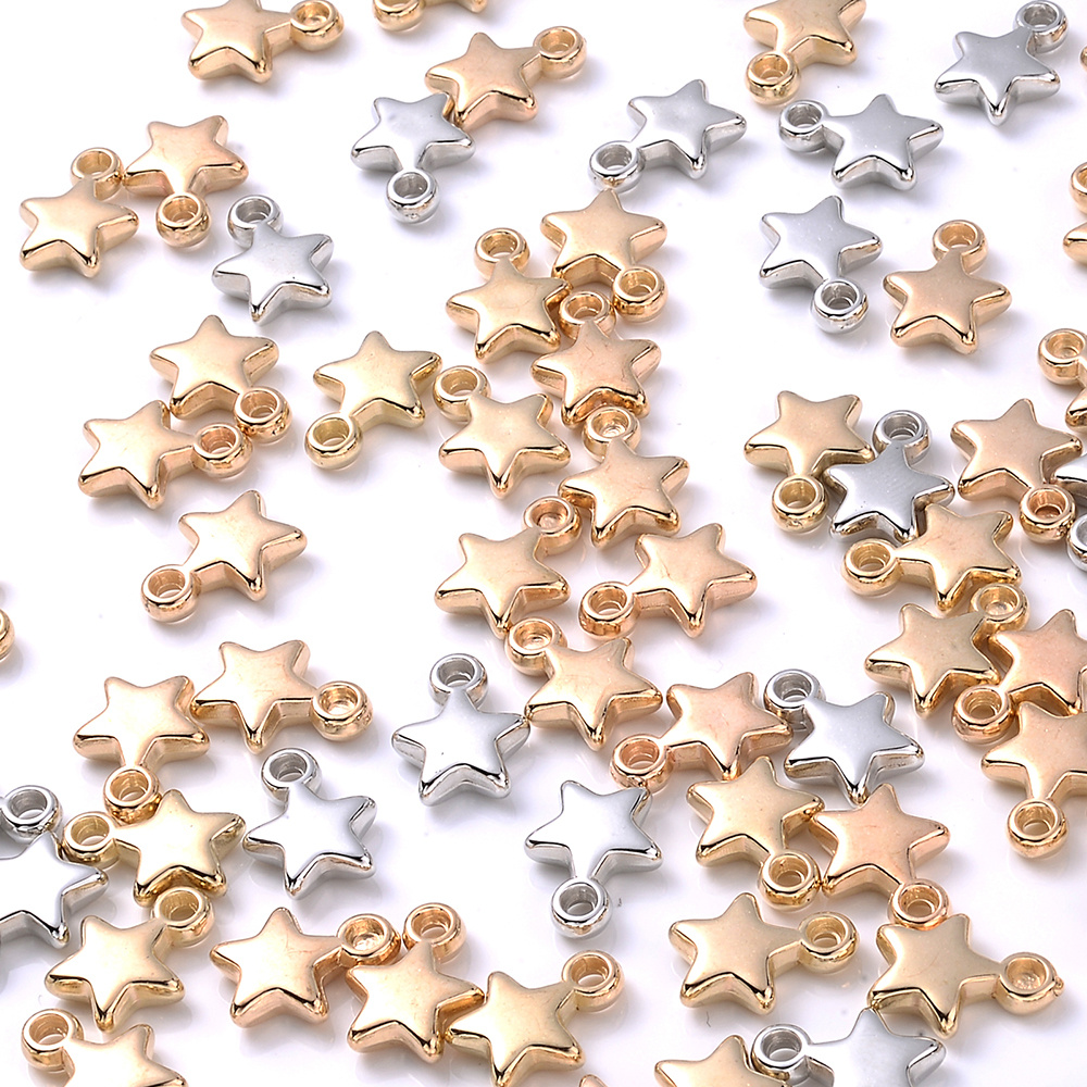 Plastics Bead Golden Silver Color Ccb Charms For - Temu