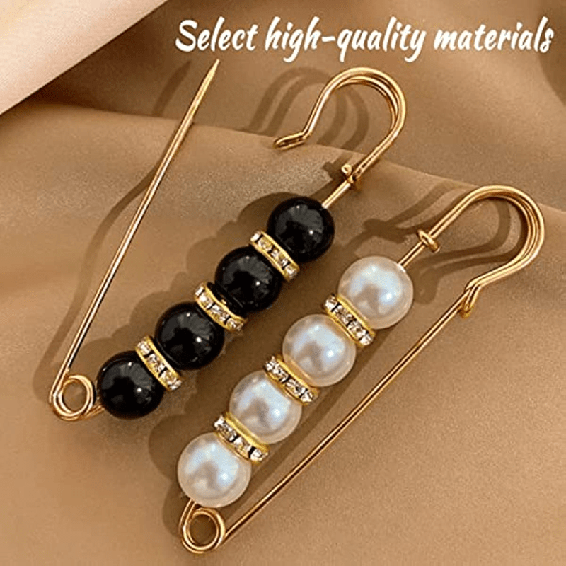 4 Pezzi Cardigan Sweater Clip Safety Pin Faux Pearl Brooch - Temu Italy