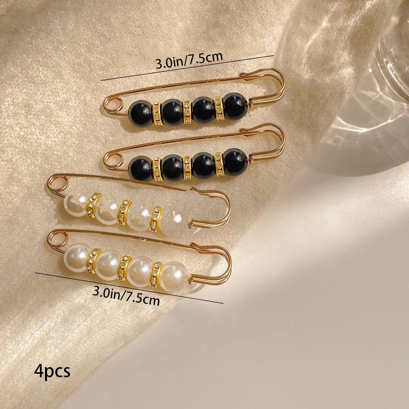 Cardigan Sweater Clip Safety Pin Faux Pearl Brooch Dress - Temu Oman