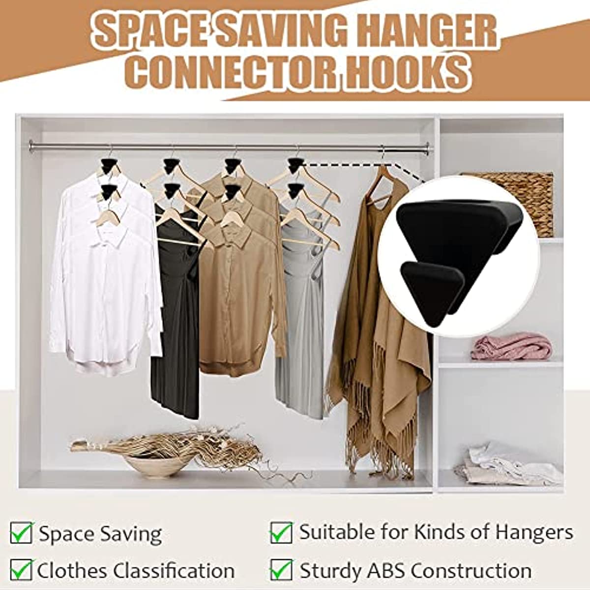 Clothes Hanger Connection Hooks, Space Saving Hanger Hooks For Closet  Organizers And Hanger, As Seen On Tv, Cascading Clothes Hanger Hooks To  Create Up To 5x Closet Space - Temu New Zealand