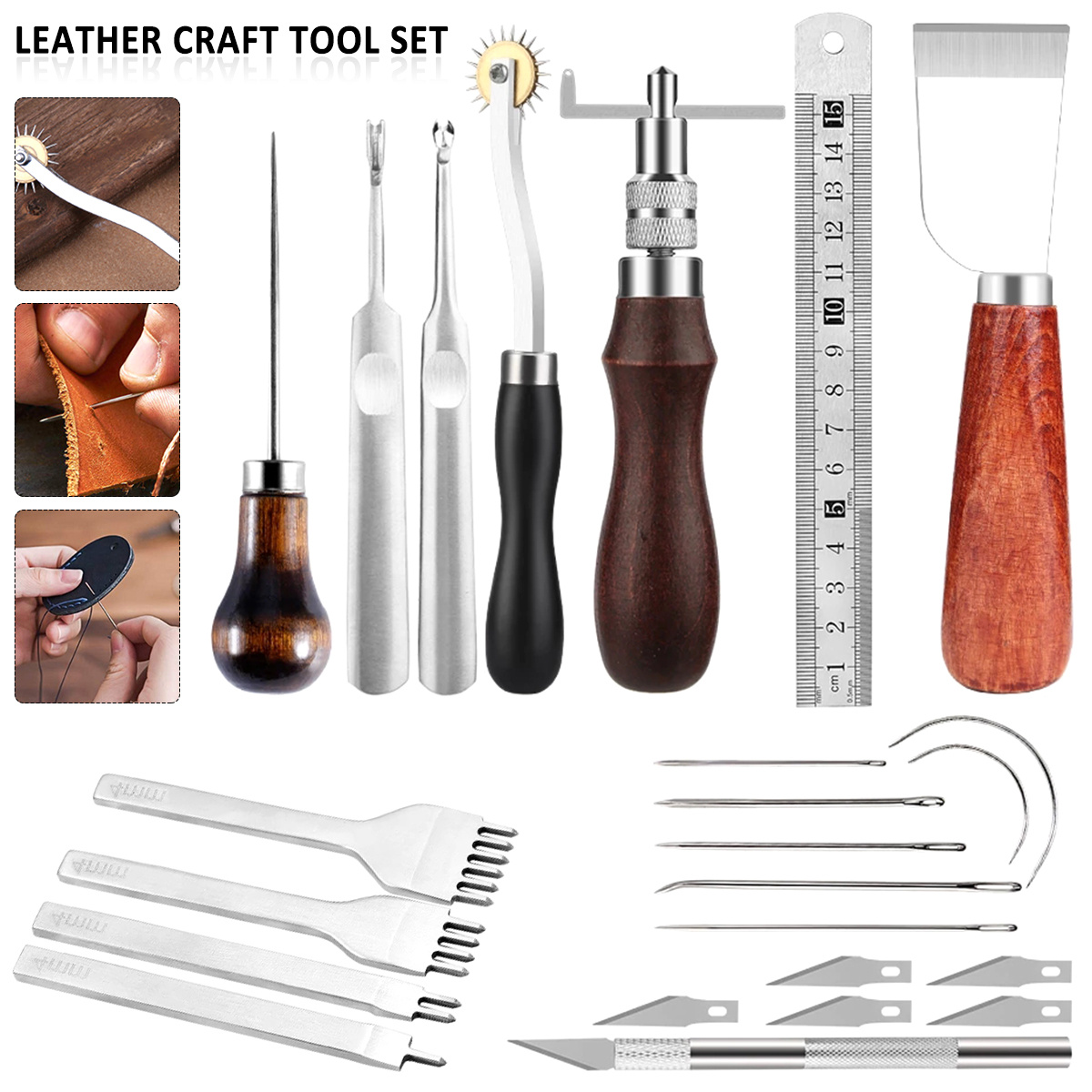 Leather Craft Tools Leather Working Tools Kit With Storage Bag Leather