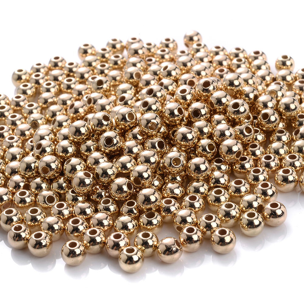 5mm Gold Plated Round Ball Spacer Beads