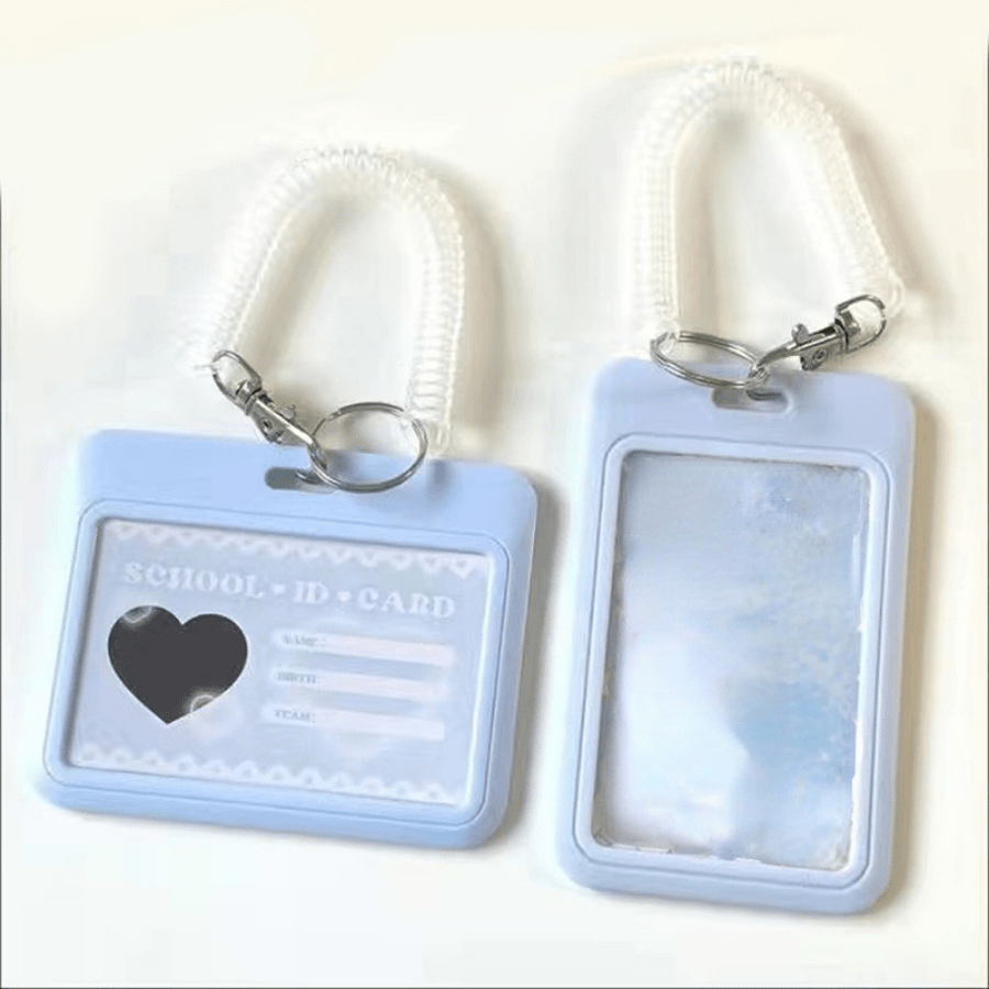 Acrylic Kpop Photocard Holder, 3 Inch Credit Id Bank Card Bus  Card Student Card Pendant Keychain Badge Holder (A) : Office Products