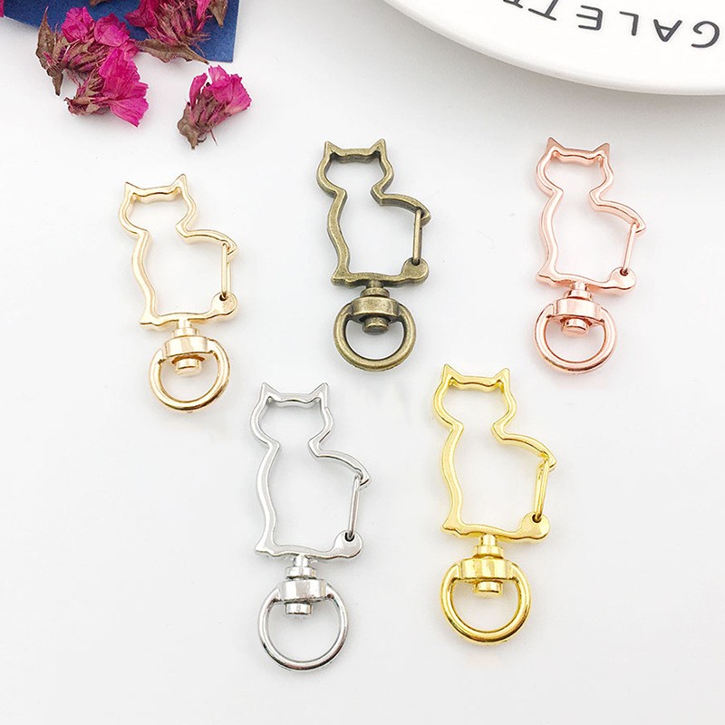 20PCS Heart Shape Keychain Clips Metal Keychain Pendant Buckles Bag  Accessories Key Ring For back to school