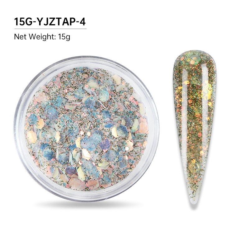 Nail Art Acrylic Powder Mixed Mermaid Hexagon Chunky Glitter - Temu