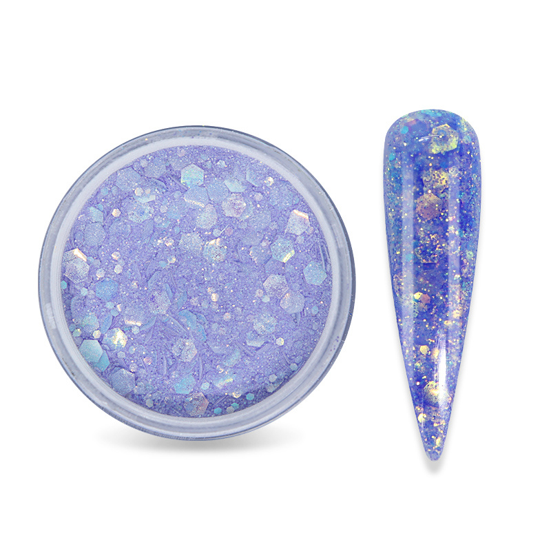 Nail Art Acrylic Powder Mixed Mermaid Hexagon Chunky Glitter - Temu