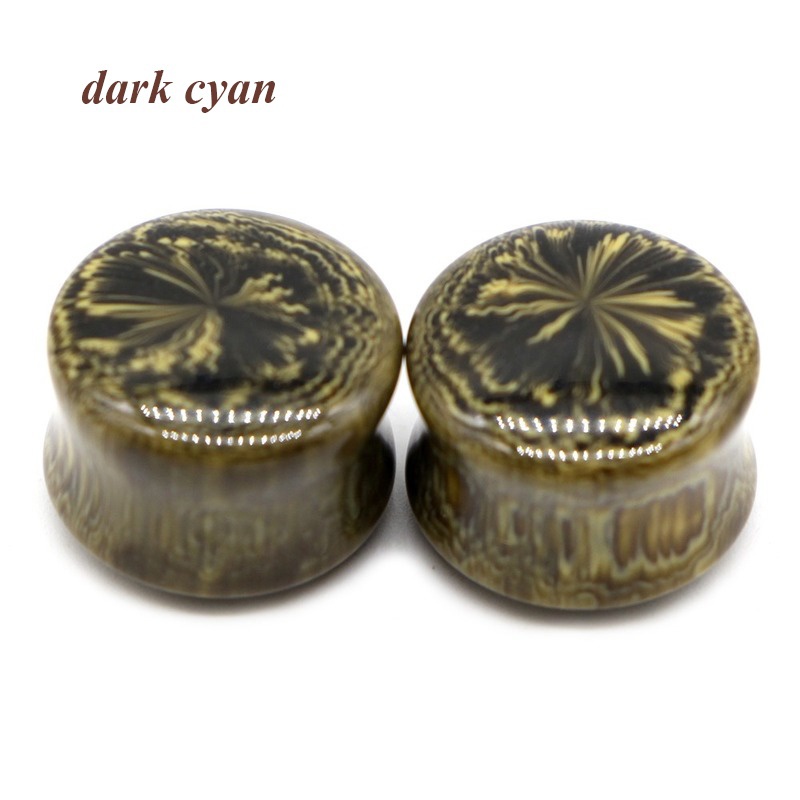 Creative Brown Acrylic Round Ear Plugs for Men