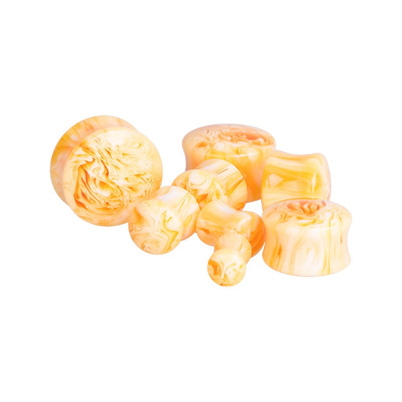 Creative Brown Acrylic Round Ear Plugs for Men