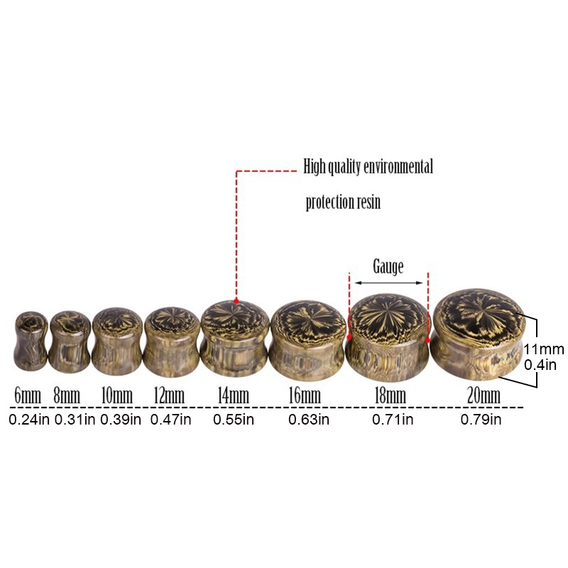 Creative Brown Acrylic Round Ear Plugs for Men